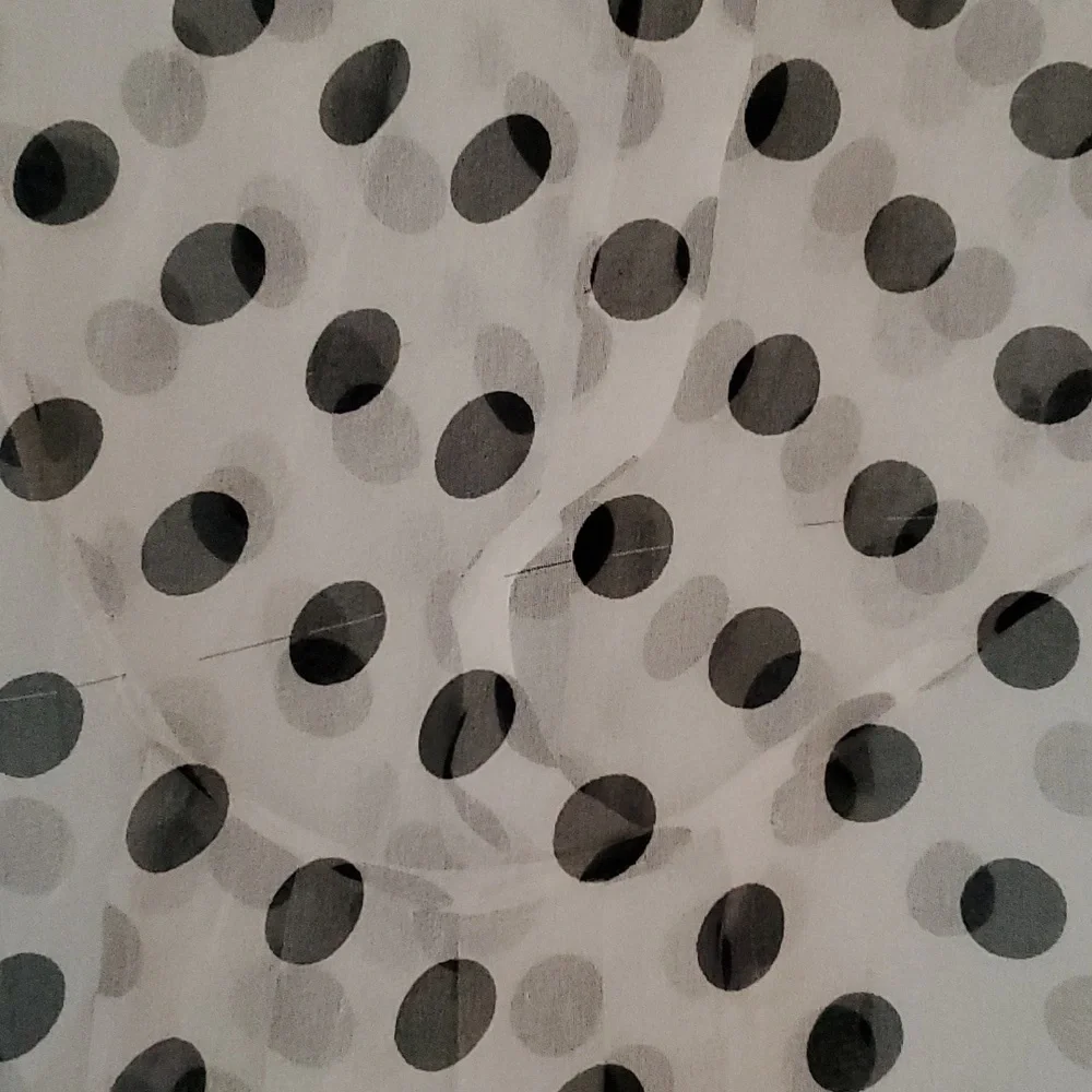 Anthropologie 100% Silk Black White polka dot top - Picture 9 of 9